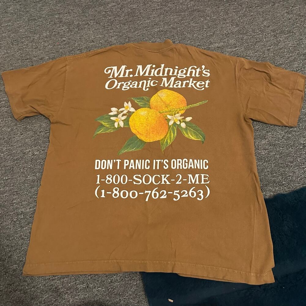Midnight Organic Larry June Shirt Mens Large Brown Don't Panic It's Organic